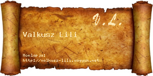 Valkusz Lili névjegykártya